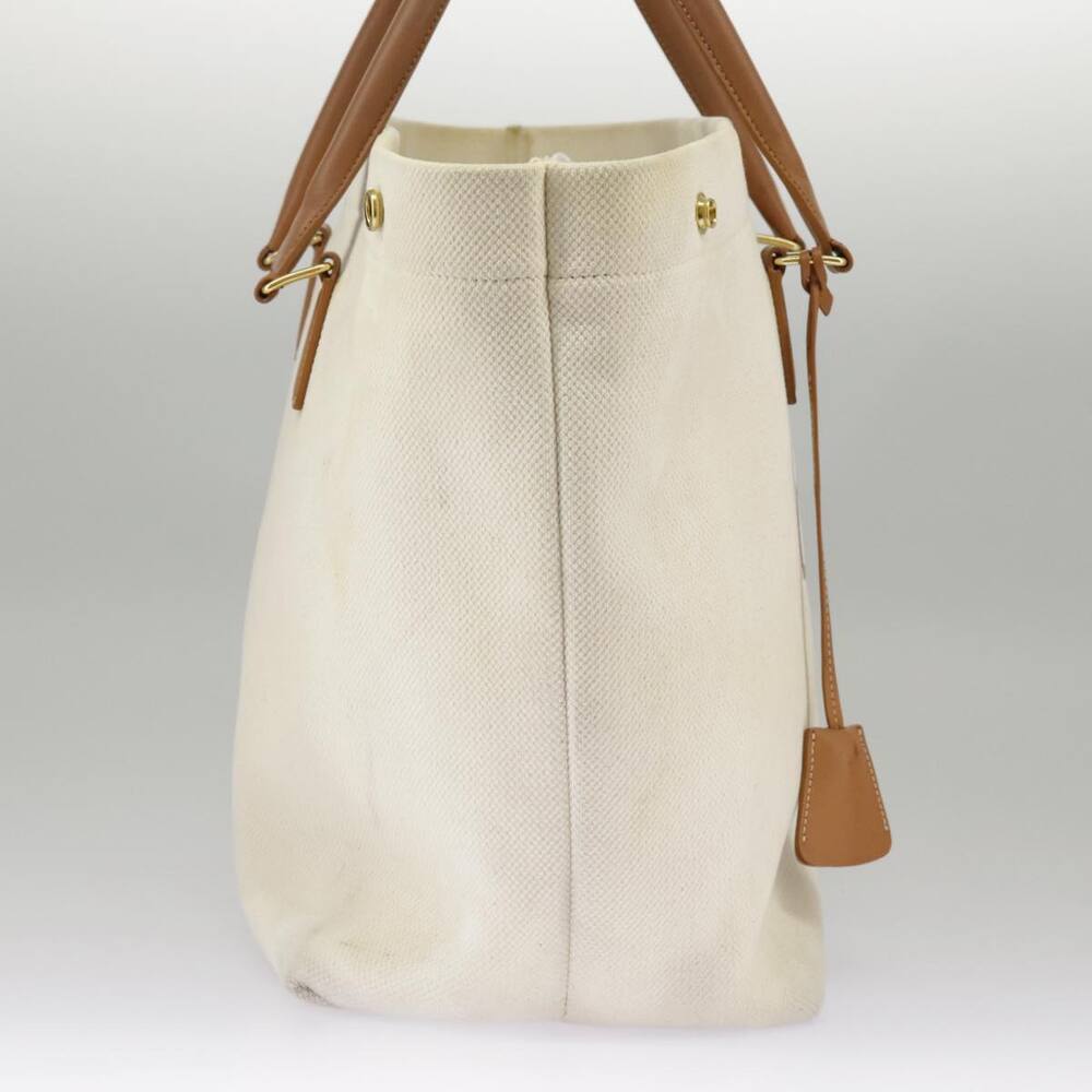 CELINE Horizontalkava Tote Bag Canvas White Gold - Picture 4 of 16